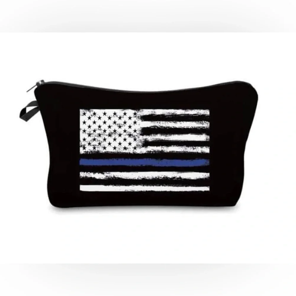 Blue Line Zipper Pouch - Picture 1 of 1